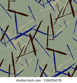 Grunge Stripes. Abstract Scratched Texture with Brush Strokes. Scribbled Grunge Pattern for Cloth, Shirt, Curtains. Rustic Vector Background