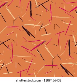 Grunge Stripes. Abstract Scratched Texture with Brush Strokes. Scribbled Grunge Pattern for Cloth, Cotton, Curtains. Trendy Vector Background with Stripes