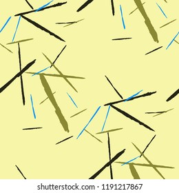 Grunge Stripes. Abstract Scratched Texture with Dry Brush Strokes. Scribbled Grunge Pattern for Cloth, Cotton, Curtains. Retro Vector Background