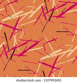 Grunge Stripes. Abstract Scratched Texture with Dry Brush Strokes. Scribbled Grunge Rapport for Cloth, Shirt, Dress. Rustic Vector Background with Stripes