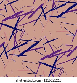 Grunge Stripes. Abstract Scratched Texture with Brush Strokes. Scribbled Grunge Motif for Tablecloth, Wallpaper, Linen. Rustic Vector Background