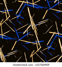 Grunge Stripes. Abstract Scratched Texture with Dry Brush Strokes. Scribbled Grunge Pattern for Print, Cotton, Curtains. Rustic Vector Background with Stripes