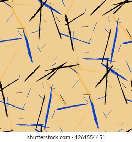 Grunge Stripes. Abstract Scratched Texture with Brush Strokes. Scribbled Grunge Rapport for Tablecloth, Wallpaper, Linen. Trendy Vector Background with Stripes