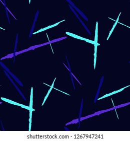 Grunge Stripes. Abstract Scratched Texture with Dry Brush Strokes. Scribbled Grunge Pattern for Print, Cotton, Curtains. Trendy Vector Background with Stripes