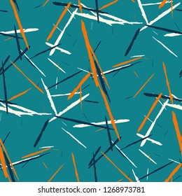 Grunge Stripes. Abstract Scratched Texture with Dry Brush Strokes. Scribbled Grunge Rapport for Cloth, Cotton, Curtains. Trendy Vector Background
