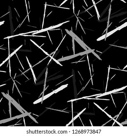 Grunge Stripes. Abstract Scratched Texture with Brush Strokes. Scribbled Grunge Motif for Cloth, Shirt, Curtains. Trendy Vector Background