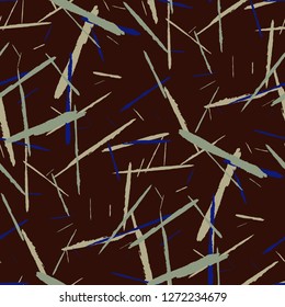 Grunge Stripes. Abstract Scratched Texture with Brush Strokes. Scribbled Grunge Pattern for Cloth, Cotton, Curtains. Trendy Vector Background with Stripes