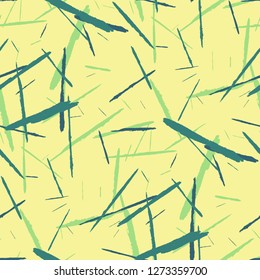 Grunge Stripes. Abstract Scratched Texture with Dry Brush Strokes. Scribbled Grunge Pattern for Chintz, Calico, Swimwear. Rustic Vector Background with Stripes