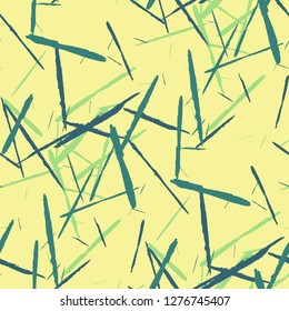 Grunge Stripes. Abstract Scratched Texture with Brush Strokes. Scribbled Grunge Motif for Chintz, Calico, Swimwear. Trendy Vector Background