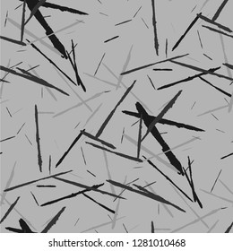 Grunge Stripes. Abstract Scratched Texture with Brush Strokes. Scribbled Grunge Pattern for Tablecloth, Shirt, Dress. Rustic Vector Background