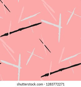 Grunge Stripes. Abstract Scratched Texture with Brush Strokes. Scribbled Grunge Motif for Tablecloth, Wallpaper, Linen. Trendy Vector Background with Stripes