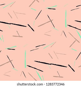 Grunge Stripes. Abstract Scratched Texture with Brush Strokes. Scribbled Grunge Pattern for Print, Cotton, Curtains. Retro Vector Background with Stripes