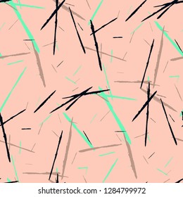 Grunge Stripes. Abstract Scratched Texture with Dry Brush Strokes. Scribbled Grunge Rapport for Cloth, Shirt, Curtains. Retro Vector Background