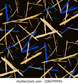 Grunge Stripes. Abstract Scratched Texture with Brush Strokes. Scribbled Grunge Pattern for Tablecloth, Wallpaper, Linen. Trendy Vector Background with Stripes