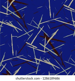 Grunge Stripes. Abstract Scratched Texture with Brush Strokes. Scribbled Grunge Pattern for Tablecloth, Shirt, Dress. Trendy Vector Background with Stripes