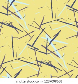 Grunge Stripes. Abstract Scratched Texture with Dry Brush Strokes. Scribbled Grunge Pattern for Chintz, Calico, Swimwear. Trendy Vector Background with Stripes