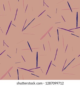 Grunge Stripes. Abstract Scratched Texture with Dry Brush Strokes. Scribbled Grunge Pattern for Cloth, Cotton, Curtains. Trendy Vector Background