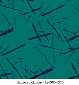 Grunge Stripes. Abstract Scratched Texture with Dry Brush Strokes. Scribbled Grunge Motif for Tablecloth, Shirt, Dress. Trendy Vector Background with Stripes