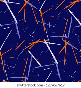 Grunge Stripes. Abstract Scratched Texture with Brush Strokes. Scribbled Grunge Motif for Print, Cotton, Curtains. Rustic Vector Background with Stripes