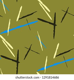 Grunge Stripes. Abstract Scratched Texture with Brush Strokes. Scribbled Grunge Rapport for Print, Cotton, Curtains. Trendy Vector Background