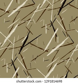 Grunge Stripes. Abstract Scratched Texture with Dry Brush Strokes. Scribbled Grunge Motif for Chintz, Calico, Swimwear. Retro Vector Background with Stripes
