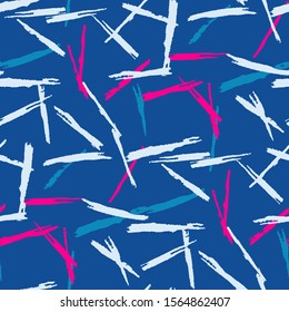 Grunge Stripes. Abstract Scratched Texture with Ragged Brush Strokes. Scribbled Grunge Rapport for Cotton, Print, Textile. Retro Vector Background