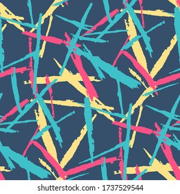 Rayas gruesas. Resumen de textura rasgada con pincel rasgado. Motif de fondo de fondo con grillos para papel de escritorio, tela, impresión. Fondo del vector de moda