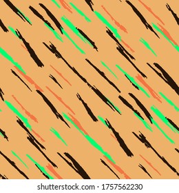 Rayas gruesas. Resumen de textura rasgada con pincel rasgado. Motif de grunge escrupuloso para tapiz, algodón, textil. Fondo de vectores a la moda con rayas
