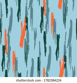 Rayas gruesas. Textura abstracta con brotes horizontales, verticales, diagonales secos de pincel, patrón de grifo resquebrajado para papel tapiz, algodón, textil. Fondo del vector retro