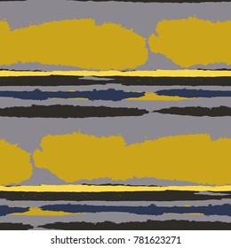 Grunge Stripes. Abstract Texture with Horizontal Dry Brush Srokes.  Scribbled Grunge Rapport for Swimwear, Fabric, Sportswear. Rustic Vector Background.