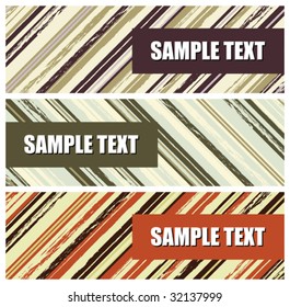 grunge stripes banners, vector illustration