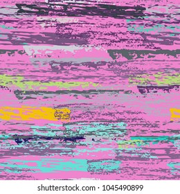 Grunge Stripes chalk vector textures. Seamless pattern old wall. Stripy crayon pencil strokes. Hand drawn pastel. Summer bright stripes, brushes. Horizontal  pinstripe endless repeating elements.
