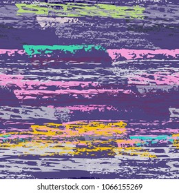 Grunge Stripes chalk vector textures. Seamless pattern old wall. Stripy crayon pencil strokes. Hand drawn pastel. Summer bright stripes, brushes. Horizontal  pinstripe endless repeating elements.