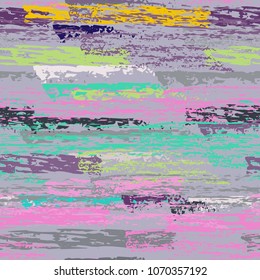 Grunge Stripes chalk vector textures. Seamless pattern lines. Stripy crayon pencil strokes. Hand drawn pastel. Summer bright stripes, brushes, scribble. Horizontal pinstripe endless repeat elements.