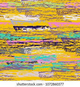 Grunge Stripes chalk vector textures. Seamless pattern lines. Stripy crayon pencil strokes. Hand drawn pastel. Summer bright stripes, brushes, scribble. Horizontal pinstripe endless repeat elements.