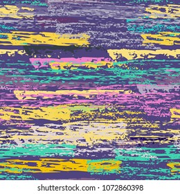 Grunge Stripes chalk vector textures. Seamless pattern lines. Stripy crayon pencil strokes. Hand drawn pastel. Summer bright stripes, brushes, scribble. Horizontal pinstripe endless repeat elements.