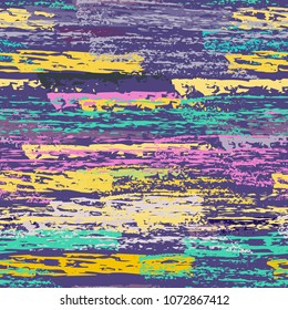 Grunge Stripes chalk vector textures. Seamless pattern lines. Stripy crayon pencil strokes. Hand drawn pastel. Summer bright stripes, brushes, scribble. Horizontal pinstripe endless repeat elements.