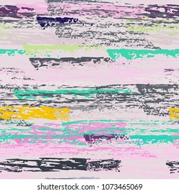 Grunge Stripes chalk vector textures. Seamless pattern old wall. Stripy crayon pencil strokes. Hand drawn pastel. Summer bright stripes, brushes. Horizontal  pinstripe endless repeating elements.