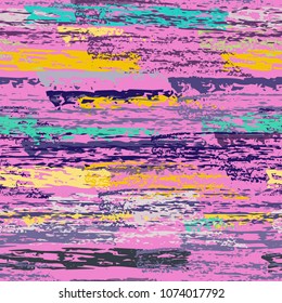 Grunge Stripes chalk vector textures. Seamless pattern lines. Stripy crayon pencil strokes. Hand drawn pastel. Summer bright stripes, brushes, scribble. Horizontal pinstripe endless repeat elements.