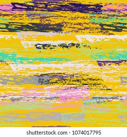 Grunge Stripes chalk vector textures. Seamless pattern lines. Stripy crayon pencil strokes. Hand drawn pastel. Summer bright stripes, brushes, scribble. Horizontal pinstripe endless repeat elements.
