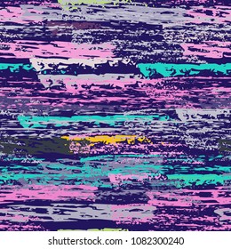 Grunge Stripes chalk vector textures. Seamless pattern lines. Stripy crayon pencil strokes. Hand drawn pastel. Summer bright stripes, brushes, scribble. Horizontal pinstripe endless repeat elements.