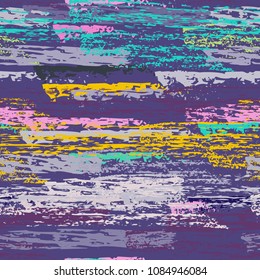 Grunge Stripes chalk vector textures. Seamless pattern lines. Stripy crayon pencil strokes. Hand drawn pastel. Summer bright stripes, brushes, scribble. Horizontal pinstripe endless repeat elements.