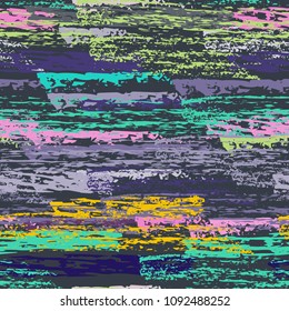 Grunge Stripes chalk vector textures. Seamless pattern lines. Stripy crayon pencil strokes. Hand drawn pastel. Summer bright stripes, brushes, scribble. Horizontal pinstripe endless repeat elements.