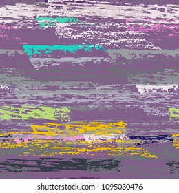 Grunge Stripes chalk vector textures. Seamless pattern lines. Stripy crayon pencil strokes. Hand drawn pastel. Summer bright stripes, brushes, scribble. Horizontal pinstripe endless repeat elements.