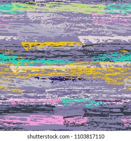 Grunge Stripes chalk vector textures. Seamless pattern lines. Stripy crayon pencil strokes. Hand drawn pastel. Summer bright stripes, brushes, scribble. Horizontal pinstripe endless repeat elements.