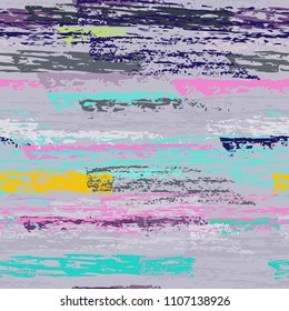 Grunge Stripes chalk vector textures. Seamless pattern old wall. Stripy crayon pencil strokes. Hand drawn pastel. Summer bright stripes, brushes. Horizontal pinstripe endless repeating elements.
