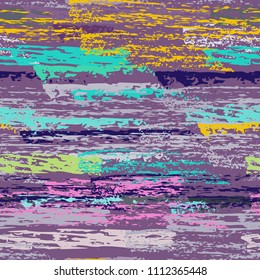 Grunge Stripes chalk vector textures. Seamless pattern old wall. Stripy crayon pencil strokes. Hand drawn pastel. Summer bright stripes, brushes. Horizontal pinstripe endless repeating elements.