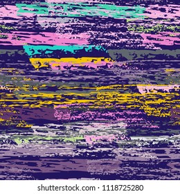 Grunge Stripes chalk vector textures. Seamless pattern old wall. Stripy crayon pencil strokes. Hand drawn pastel. Summer bright stripes, brushes. Horizontal pinstripe endless repeating elements.