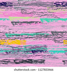 Grunge Stripes chalk vector textures. Seamless pattern old wall. Stripy crayon pencil strokes. Hand drawn pastel. Summer bright stripes, brushes. Horizontal pinstripe endless repeating elements.
