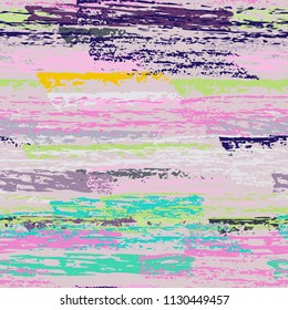 Grunge Stripes chalk vector textures. Seamless pattern old wall. Stripy crayon pencil strokes. Hand drawn pastel. Summer bright stripes, brushes. Horizontal pinstripe endless repeating elements.